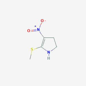 molecular formula C5H8N2O2S B8380596 2-Methylthio-3-nitro4,5-dihydropyrrole 
