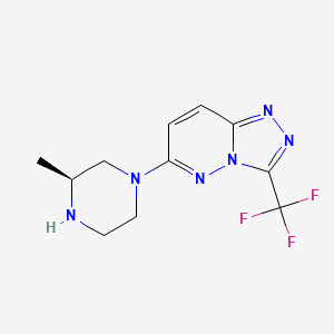 molecular formula C11H13F3N6 B8380633 6-[(3S)-3-methylpiperazin-1-yl]-3-(trifluoromethyl)-[1,2,4]triazolo[4,3-b]pyridazine 