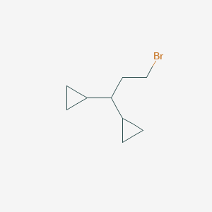 molecular formula C9H15Br B8380756 1-Bromo-3,3-dicyclopropylpropane 