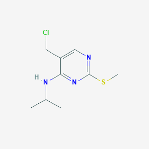 molecular formula C9H14ClN3S B8380764 5-(chloromethyl)-N-isopropyl-2-(methylthio)pyrimidin-4-amine 