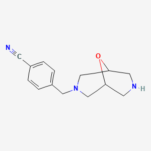 molecular formula C14H17N3O B8380795 4-(9-Oxa-3,7-diazabicyclo[3.3.1]nonan-3-ylmethyl)benzonitrile 