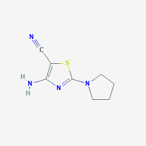 molecular formula C8H10N4S B8380875 2-Pyrrolidino-4-amino-5-cyanothiazole 