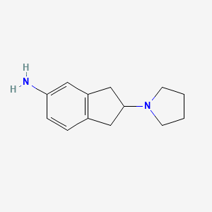 molecular formula C13H18N2 B8380902 2-(pyrrolidin-1-yl)-2,3-dihydro-1H-inden-5-amine 