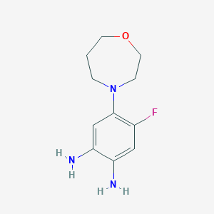 molecular formula C11H16FN3O B8380931 4-Fluoro-5-perhydro-1,4-oxazepin-4-ylbenzene-1,2-diamine 