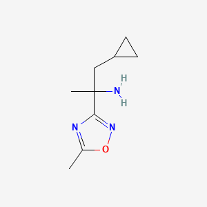 molecular formula C9H15N3O B8380943 2-Cyclopropyl-1-methyl-1-(5-methyl-[1,2,4]oxadiazol-3-yl)-ethylamine 