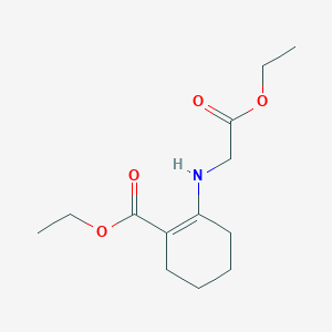 molecular formula C13H21NO4 B8380985 Ethyl 2-[[(ethoxycarbonyl)methyl]amino]-1-cyclohexene-1-carboxylate 