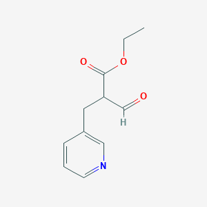 molecular formula C11H13NO3 B8381012 Ethyl 2-formyl-3-(3-pyridyl)propionate 