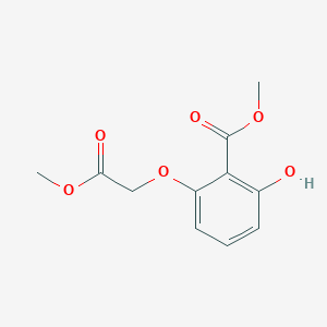 molecular formula C11H12O6 B8381071 2-Hydroxy-6-[methoxycarbonylmethoxy]benzoic acid, methyl ester 