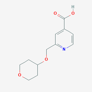 molecular formula C12H15NO4 B8381096 2-(Tetrahydro-pyran-4-yloxymethyl)-isonicotinic acid 