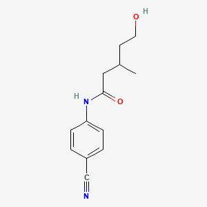 molecular formula C13H16N2O2 B8381127 N-(4-cyanophenyl)-5-hydroxy-3-methylpentanamide 