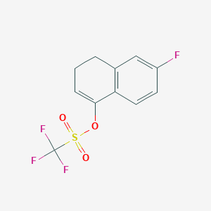 molecular formula C11H8F4O3S B8381145 6-Fluoro-3,4-dihydronaphthalen-1-yl trifluoromethanesulfonate 