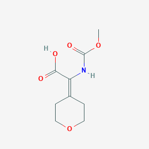 molecular formula C9H13NO5 B8381148 Methoxycarbonylamino-(tetrahydropyran-4-ylidene)-acetic acid 