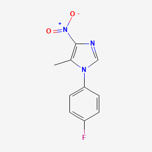 molecular formula C10H8FN3O2 B8381154 5-methyl-4-nitro-1-(4-fluorophenyl)-1H-imidazole 