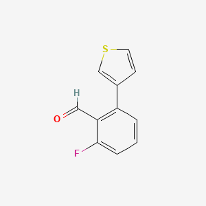 molecular formula C11H7FOS B8381178 2-Fluoro-6-(thiophen-3-yl)benzaldehyde 