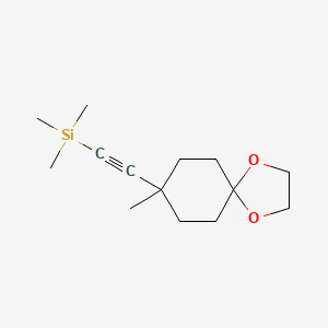 molecular formula C14H24O2Si B8381213 Trimethyl((8-methyl-1,4-dioxaspiro[4.5]decan-8-yl)ethynyl)silane 