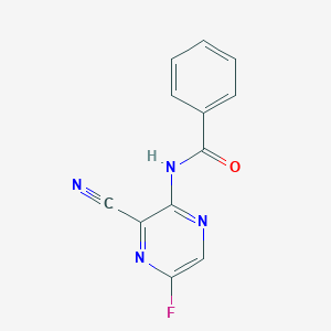 molecular formula C12H7FN4O B8381214 N-(3-cyano-5-fluoro-2-pyrazinyl)benzamide 