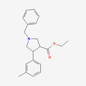 molecular formula C21H25NO2 B8381232 1-Benzyl-4-m-tolyl-pyrrolidine-3-carboxylic acid ethyl ester 