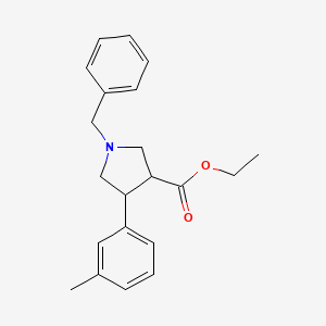 molecular formula C21H25NO2 B8381232 ethyl 1-benzyl-4-(3-methylphenyl)pyrrolidine-3-carboxylate 