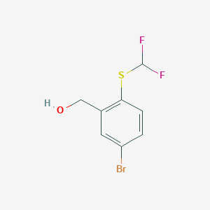 molecular formula C8H7BrF2OS B8381251 {5-Bromo-2-[(difluoromethyl)sulfanyl]phenyl}methanol 