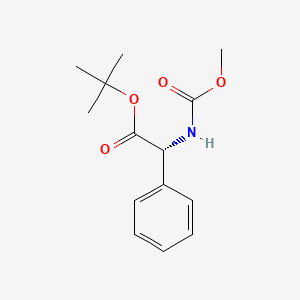 molecular formula C14H19NO4 B8381269 (R)-tert-butyl 2-(methoxycarbonylamino)-2-phenylacetate 