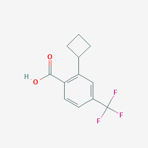 molecular formula C12H11F3O2 B8381281 2-Cyclobutyl-4-trifluoromethyl-benzoic acid 