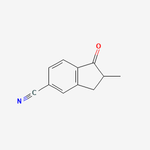 molecular formula C11H9NO B8381358 5-Cyano-2-methylindan-1-one 