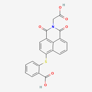 molecular formula C21H13NO6S B8381384 2-{[2-(carboxymethyl)-1,3-dioxo-2,3-dihydro-1H-benzo[de]isoquinolin-6-yl]sulfanyl}benzoic acid 