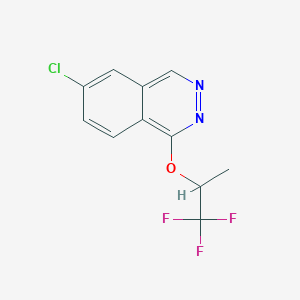 molecular formula C11H8ClF3N2O B8381405 Phthalazine, 6-chloro-1-(2,2,2-trifluoro-1-methylethoxy)- 