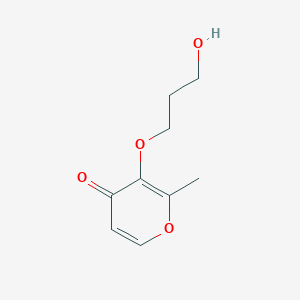 molecular formula C9H12O4 B8381435 3-(3-hydroxypropoxy)-2-methyl-4H-pyran-4-one CAS No. 139645-13-9