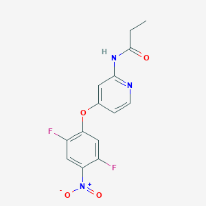 molecular formula C14H11F2N3O4 B8381440 N-(4-(2,5-difluoro-4-nitrophenoxy)pyridin-2-yl)propionamide 