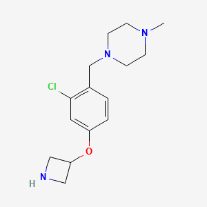 molecular formula C15H22ClN3O B8381466 1-(4-(Azetidin-3-yloxy)-2-chlorobenzyl)-4-methylpiperazine 