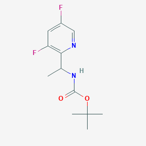 molecular formula C12H16F2N2O2 B8381502 tert-Butyl-1-(3,5-difluoropyridin-2-yl)ethylcarbamate 