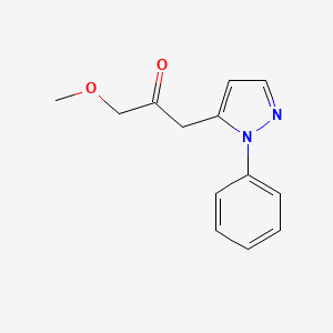molecular formula C13H14N2O2 B8381539 1-methoxy-3-(1-phenyl-1H-pyrazol-5-yl)propan-2-one 