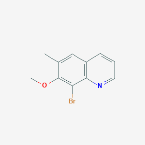 molecular formula C11H10BrNO B8381586 8-Bromo-7-methoxy-6-methylquinoline 