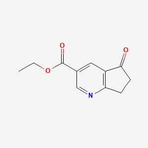 molecular formula C11H11NO3 B8381620 Ethyl 5-oxo-6,7-dihydro-5H-cyclopenta[b]pyridine-3-carboxylate 