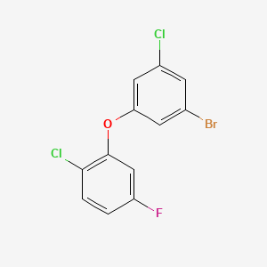 molecular formula C12H6BrCl2FO B8381627 3-Bromo-5-chlorophenyl 2-chloro-5-fluorophenyl ether 