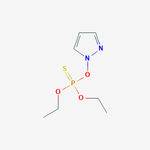 molecular formula C7H13N2O3PS B8381653 1-[(Diethoxyphosphorothioyl)oxy]-1H-pyrazole CAS No. 87844-53-9