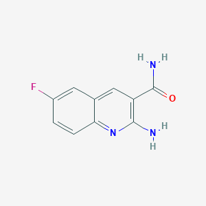 molecular formula C10H8FN3O B8381658 6-Fluoro-2-Aminoquinoline-3-Carboxamide 