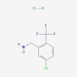 molecular formula C8H8Cl2F3N B8381693 [5-Chloro-2-(trifluoromethyl)phenyl]methylamine hydrochloride 