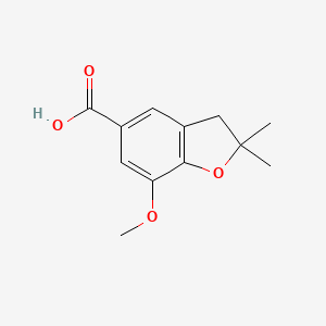 molecular formula C12H14O4 B8381698 7-Methoxy-2,2-dimethyl-2,3-dihydrobenzofuran-5-carboxylic acid 