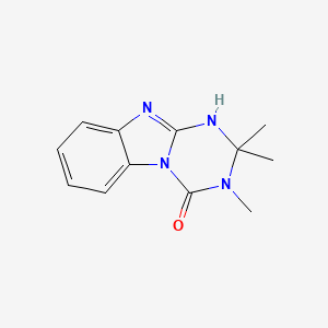 molecular formula C12H14N4O B8381699 1,2-dihydro-2,2,3-trimethyl-1,3,5-triazino[1,2-a]benzimidazol-4(3H)-one CAS No. 87589-82-0