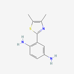molecular formula C11H13N3S B8381701 1,4-Diamino-2-(4,5-dimethylthiazol-2-yl)benzene 