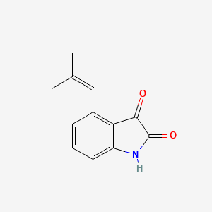 molecular formula C12H11NO2 B8381715 4-(2-methyl-propenyl)-1H-indole-2,3-dione 