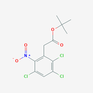 molecular formula C12H12Cl3NO4 B8381752 t-Butyl (2-nitro-3,5,6-trichlorophenyl)acetate 