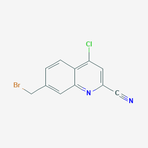 molecular formula C11H6BrClN2 B8381757 7-(Bromomethyl)-4-chloroquinoline-2-carbonitrile 