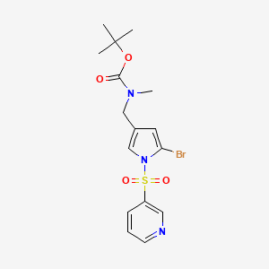 molecular formula C16H20BrN3O4S B8381795 tert-Butyl {[5-bromo-1-(pyridin-3-ylsulfonyl)-1H-pyrrol-3-yl]methyl}methylcarbamate 