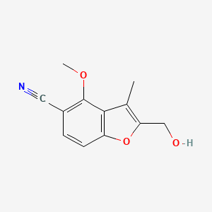 molecular formula C12H11NO3 B8381835 2-Hydroxymethyl-4-methoxy-3-methyl benzofuran-5-carbonitrile 