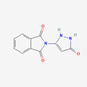 molecular formula C11H7N3O3 B8382010 2-(5-hydroxy-1H-pyrazol-3-yl)isoindoline-1,3-dione 