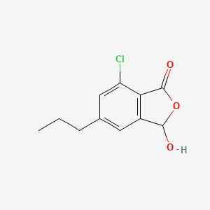 molecular formula C11H11ClO3 B8382046 (+/-)-7-Chloro-3-hydroxy-5-propylisobenzofuran-1(3H)-one 
