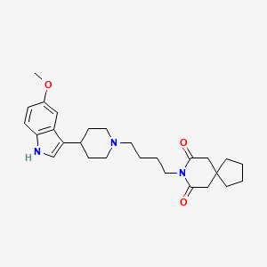 molecular formula C27H37N3O3 B8382065 8-Azaspiro(4.5)decane-7,9-dione, 8-(4-(4-(5-methoxy-1H-indol-3-yl)-1-piperidinyl)butyl)- CAS No. 116966-92-8